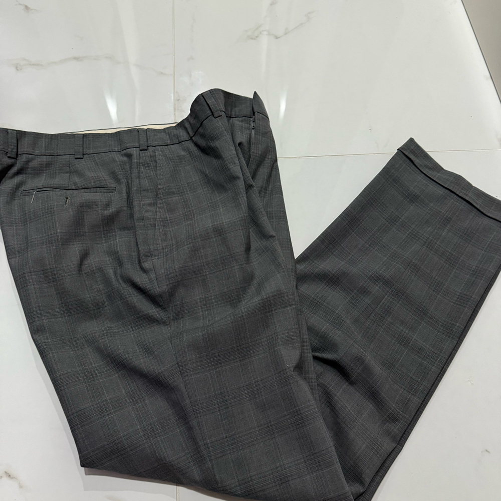 Brooks Brothers Fitzgerald Plaid Trousers Grey Checkered 38R